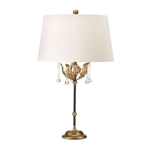 Amarilli 1 Light Table Lamp with Ivory Shade - Bronze with Gold Patina AML-TL-BRONZE-IV