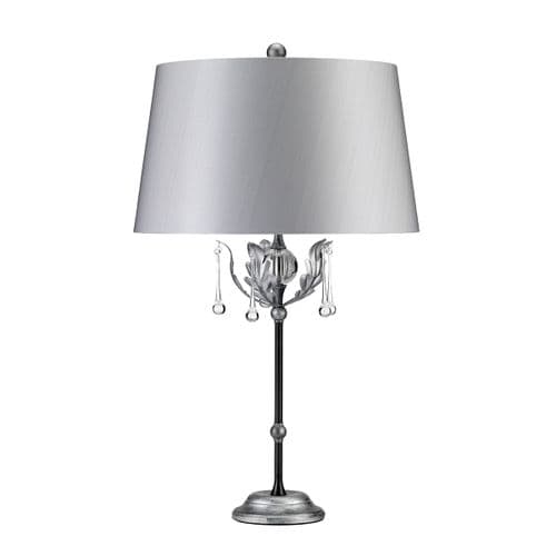 Amarilli 1 Light Table Lamp with Silver Shade - Black with Silver AML-TL-BLK-SILPatina