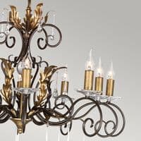 Amarilli 10 Light Chandelier in Gold & Bronze AML10-BRONZE