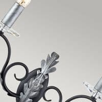 Amarilli 2 Light Wall Light in Black & Silver AML2-BLK-SILVER