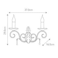 Amarilli 2 Light Wall Light in Black & Silver AML2-BLK-SILVER