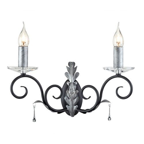 Amarilli 2 Light Wall Light in Black & Silver AML2-BLK-SILVER