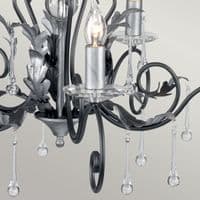 Amarilli 5 Light Chandelier in Black & Silver AML5-BLK-SILVER