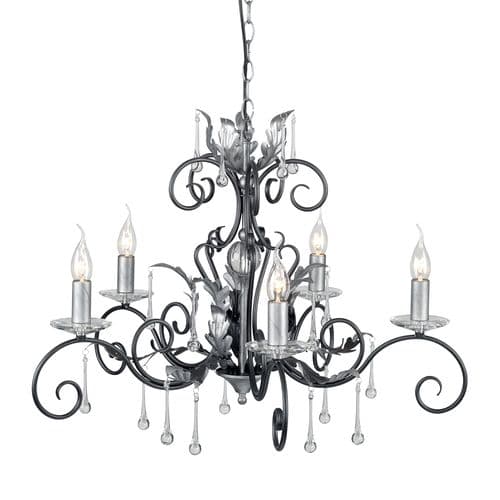 Amarilli 5 Light Chandelier in Black & Silver AML5-BLK-SILVER