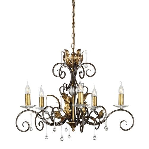 Amarilli 5 Light Chandelier in Gold & Bronze AML5-BRONZE
