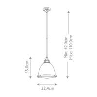 Amelia 1 Light Medium Pendant Chrome HK-AMELIA-P-M-CM
