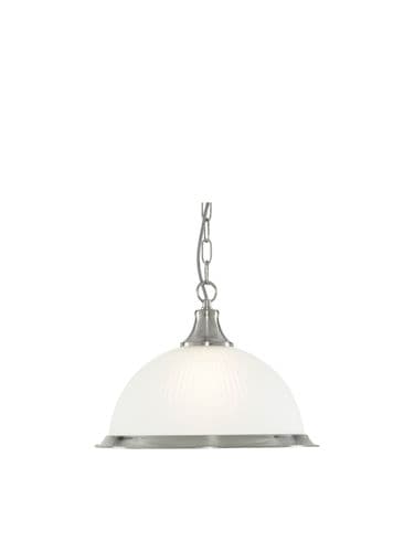 American Diner Pendant - Silver & Acid Glass