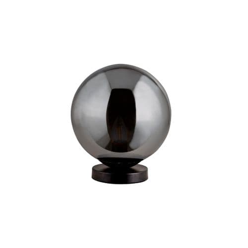 Amsterdam 1 Light Small Table Lamp Ball, Smoked Glass, Black TFB1025-1SM