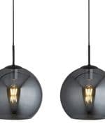 Amsterdam 4Lt Bar Pendant - Black Metal & Smoked Glass