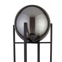 Amsterdam Floor Lamp  - Black Metal & Smoked Glass
