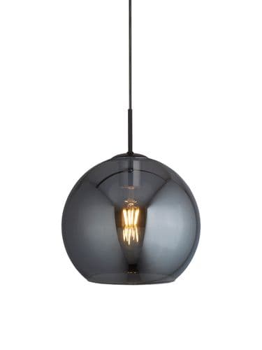 Amsterdam Pendant  - Black Metal & Smoked Glass