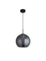 Amsterdam Pendant  - Black Metal & Smoked Glass