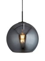 Amsterdam Pendant  - Black Metal & Smoked Glass
