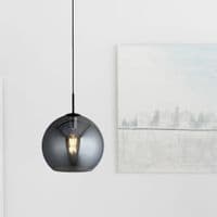 Amsterdam Pendant  - Black Metal & Smoked Glass