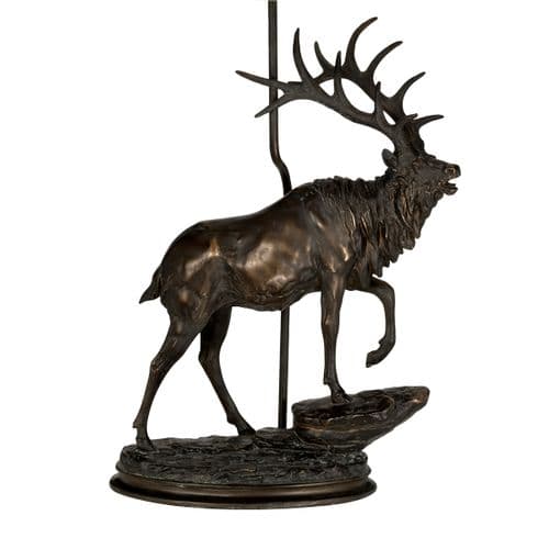 Angus 1 Light Table Lamp Large Stag statuette in Bronze Patina finish DL-ANGUS-BASE