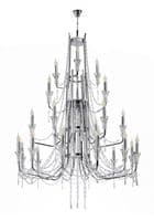 Ansel 12++6+3+3 Light Chandelier Pendant Polished Chrome and Crystal (Requires Construction)16.5kg