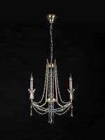 Ansel 3 Light Chandelier Pendant French Gold and Crystal