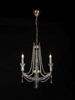 Ansel 3 Light Chandelier Pendant French Gold and Crystal