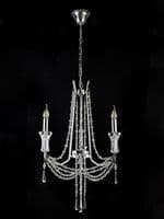 Ansel 3 Light  Chandelier Pendant E14 Polished Chrome and Crystal