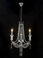 Ansel 3 Light  Chandelier Pendant E14 Polished Chrome and Crystal