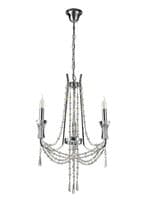 Ansel 3 Light  Chandelier Pendant E14 Polished Chrome and Crystal