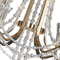 Ansel 6 Light Chandelier Pendant E14 French Gold and Crystal