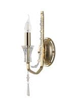 Ansel Wall Lamp 1 Light E14 French Gold and Crystal