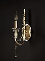 Ansel Wall Lamp 1 Light E14 French Gold and Crystal