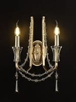 Ansel Wall Lamp 2 Light E14 French Gold and Crystal