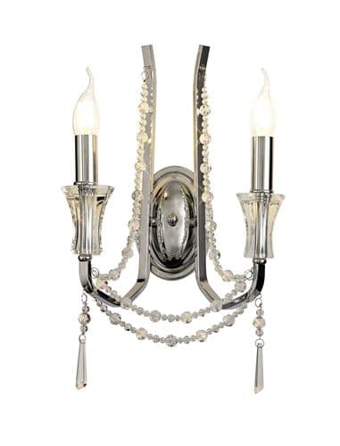 Ansel Wall Lamp 2 Light E14 Polished Chrome and Crystal