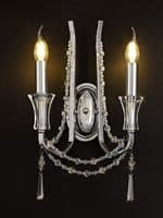 Ansel Wall Lamp 2 Light E14 Polished Chrome and Crystal