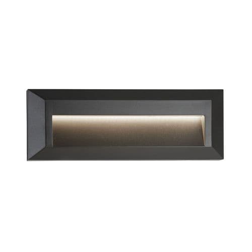 Ankle Outdoor Wall Light - Dark Grey Metal & Frosted Glass