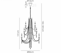 Ansel 6+3+3 Light Chandelier E14 French Gold and Crystal (Requires Construction)16.5kg