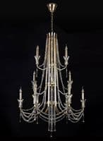 Ansel 6+3+3 Light Chandelier E14 French Gold and Crystal (Requires Construction)16.5kg