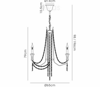 Ansel 6 Light Chandelier Pendant E14 French Gold and Crystal