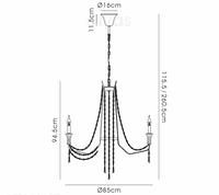 Ansel 8 Light Chandelier E14 French Gold and Crystal (Requires Construction)