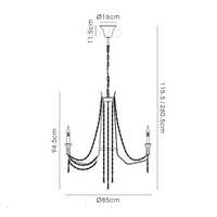 Ansel 8 Light Chandelier E14 Polished Chrome and Crystal (Requires Construction)