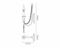 Ansel Wall Lamp 1 Light E14 Polished Chrome and Crystal