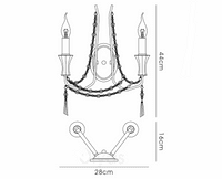 Ansel Wall Lamp 2 Light E14 Polished Chrome and Crystal