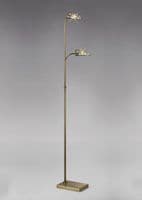 Anthony Floor Lamp 2 Light G9 Antique Brass with Crystal