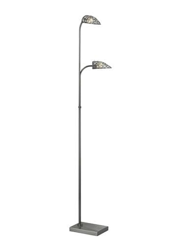 Anthony Floor Lamp 2 Light G9 Satin Nickel with Crystal