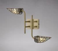 Anthony Wall Lamp 2 Light G9 Antique Brass with Crystal
