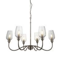 Antique brass 6 light pendant with clear glass 107791