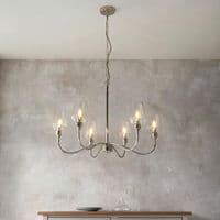 Antique brass 6 light pendant with clear glass 107791