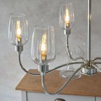 Antique brass 6 light pendant with clear glass 107791