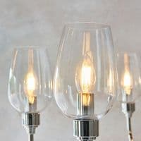 Antique brass 6 light pendant with clear glass 107791