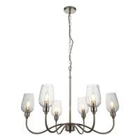 Antique brass 6 light pendant with clear glass 107791