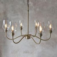 Antique brass 6 light pendant with clear glass 107791