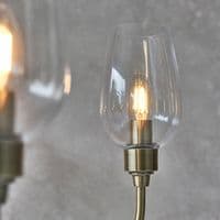 Antique brass 6 light pendant with clear glass 107791