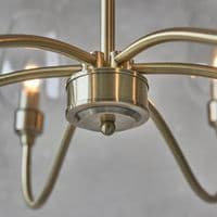 Antique brass 6 light pendant with clear glass 107791
